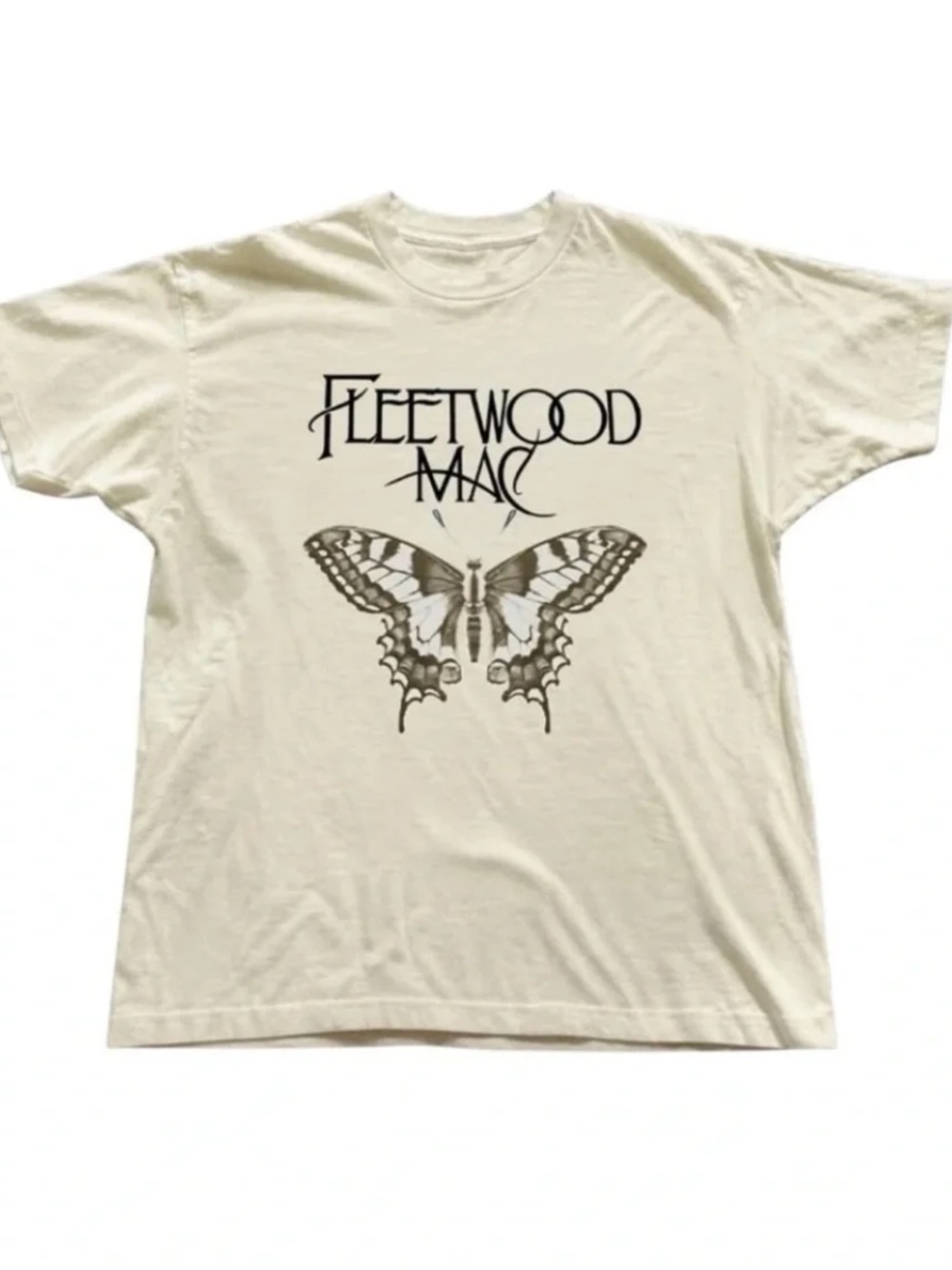 Cream Fleetwood Mac Graphic Tee - Vintage Butterfly Logo